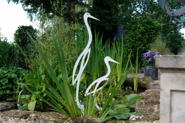 herons sculpture - white