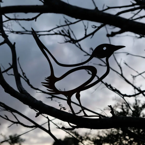 Woody Metal Bird Sculpture