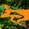 fox garden sculpture - orange