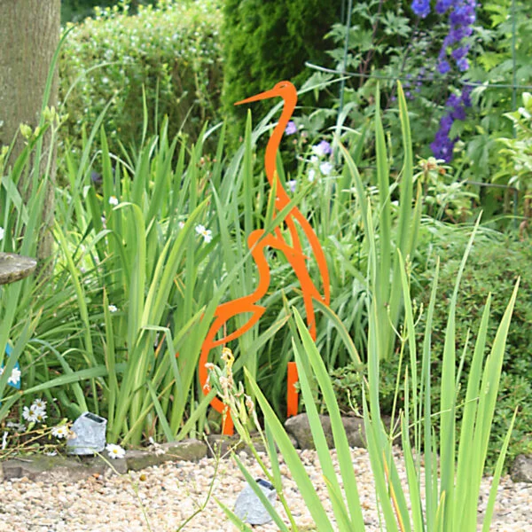 herons sculpture - orange