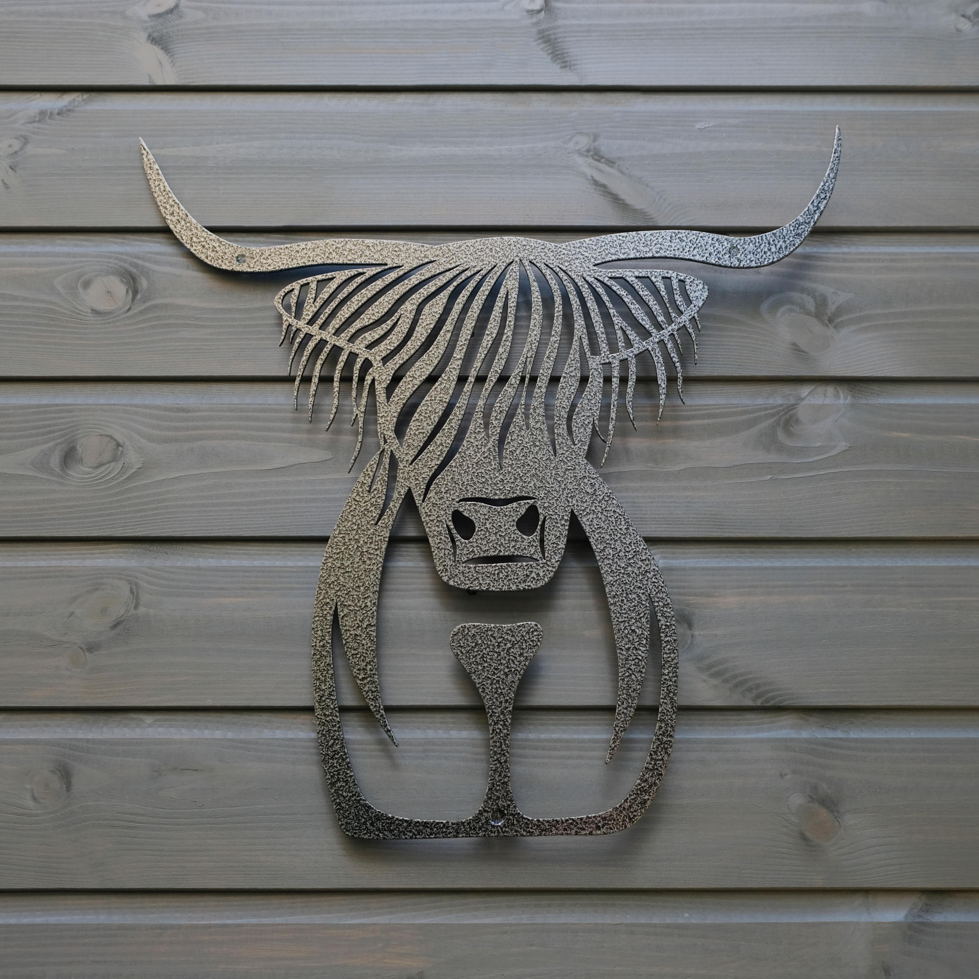 highland cow sculpture - dappled silver