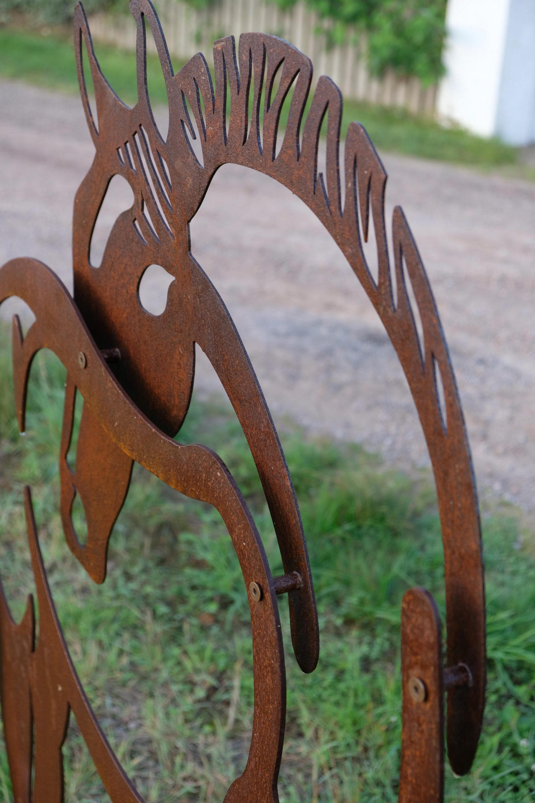 horse sculpture closeup