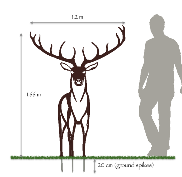 metal stag sculpture sizes