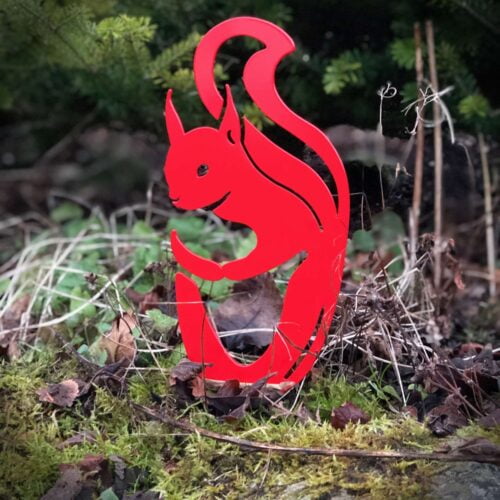 squirrel sculpture - red